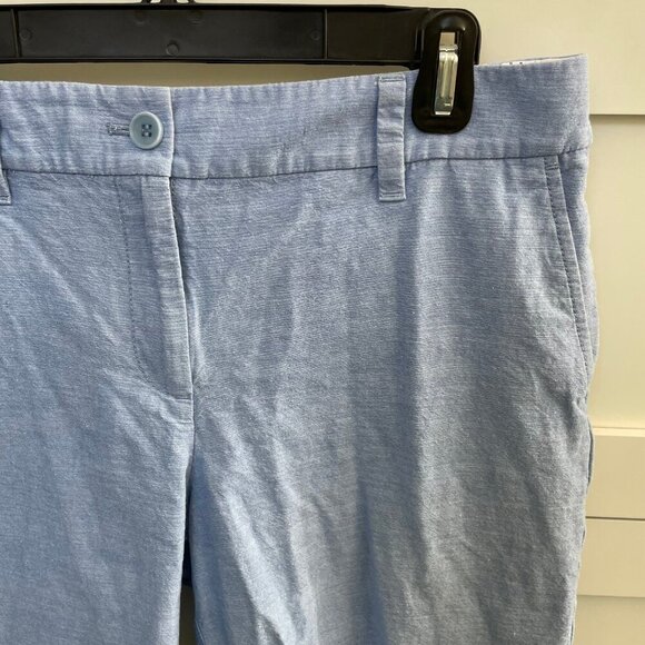 Talbots Perfect Short 11" Lightweight Casual Cotton Chambray Shorts Blue Sz 6P - Picture 2 of 8